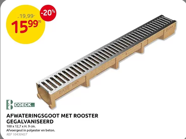 AFWATERINGSGOOT MET ROOSTER GEGALVANISEERD