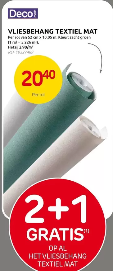 Vliesbehang Textiel Mat