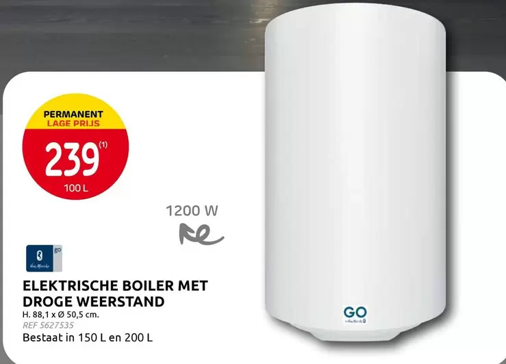 Go - ELEKTRISCHE BOILER MET DROGE WEERSTAND