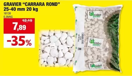 GRAVIER "CARRARA ROND" 25-40 mm 20 kg