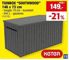TUINBOX "SOUTHWOOD" 146 x 73 cm