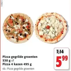 Pizza gegrilde groenten or Pizza 4 kazen
