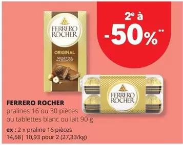 Pralines 16 or 30 pieces or tablets white or milk 90 g