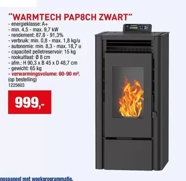 Kw - WARMTECH PAP8CH ZWART