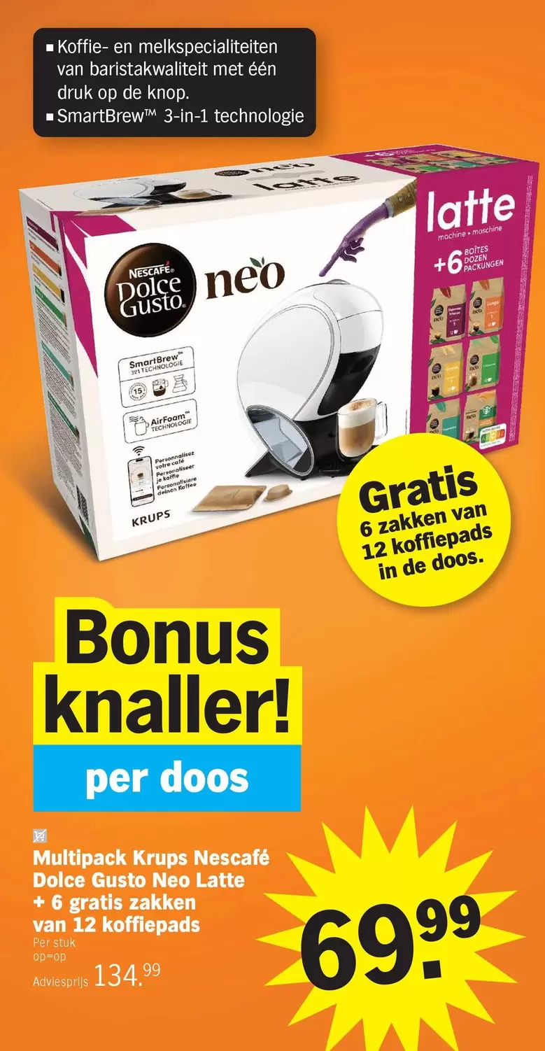 De - Multipack Krups Nescafé Dolce Gusto Neo Latte + 6 gratis zakken