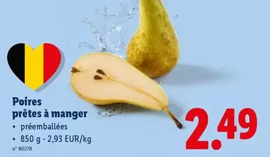 Poires prêtes à manger