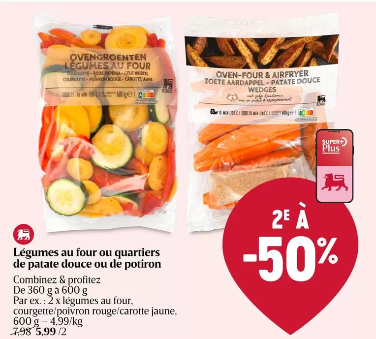 De - Légumes au four ou quartiers de patate douce ou de potiron