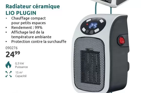 Lio - Radiateur céramique LIO PLUGIN