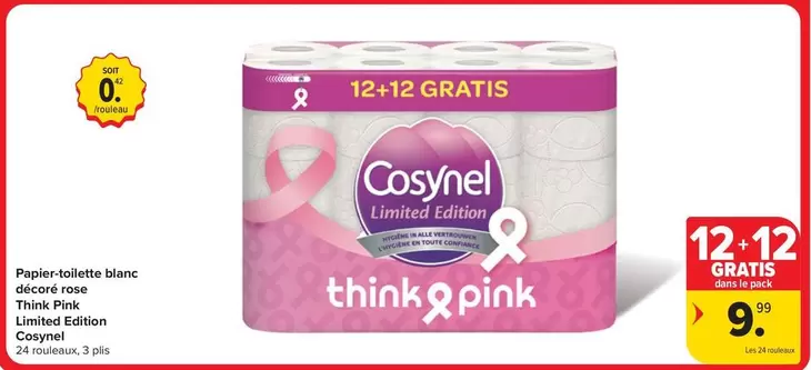 Pink - Papier-toilette blanc décoré rose