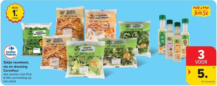 Mix - Zakje rauwkost, sla en dressing