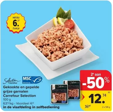 De - Gekookte en gepelde grijze garnalen