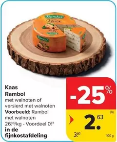 De - Kaas Rambol met walnoten of versierd met walnoten