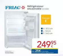 De - Réfrigérateur encastrable ICO 0085