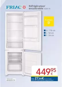 De - Réfrigérateur encastrable