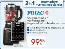 Soepmachine en verwarmbare hogesnelheidsblender HBL1250BL