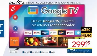 De - SMART GOOGLE ULTRA HD TV 43"/109 cm