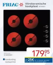 De - Vitrokeramische kookplaat VKV6001