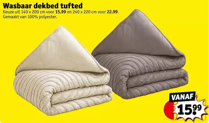 Wasbaar dekbed tufted