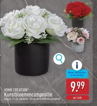 De - Kunstbloemencompositie