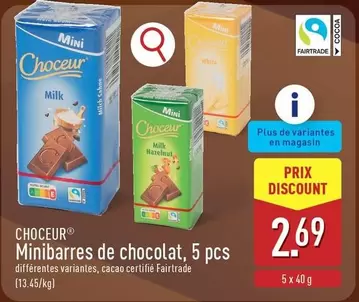 White - Minibarras de chocolate
