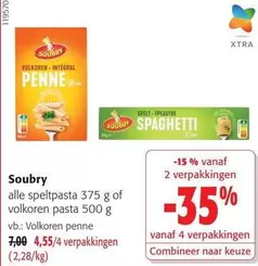 volkoren penne, spaghetti