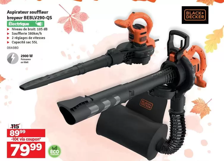 De - Aspirateur souffleur broyeur BEBLV290-QS
