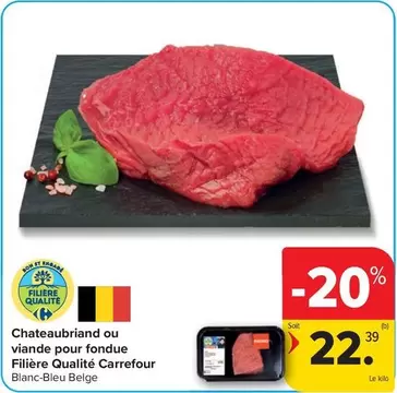Chateaubriand ou viande pour fondue