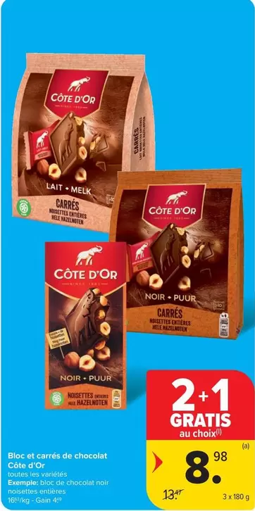 De - Chocolat noir et carrés