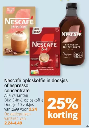 De - Oploskoffie In Doosjes Of Espresso Concentrate