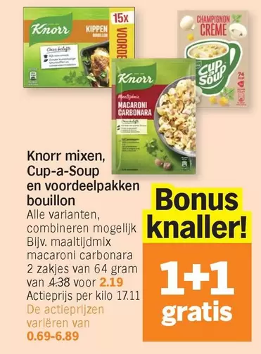 De - Knorr mixen, Cup-a-Soup en voordeelpakken bouillon