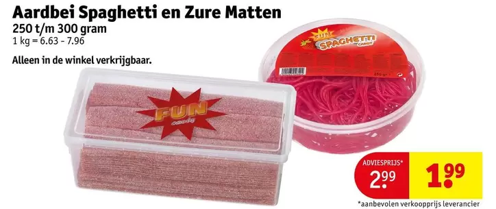 De - Aardbei Spaghetti en Zure Matten