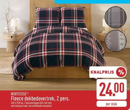 Fleece dekbedovertrek, 2 pers.