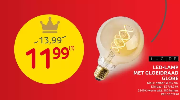 LED-LAMP MET GLOEIDRAAD GLOBE