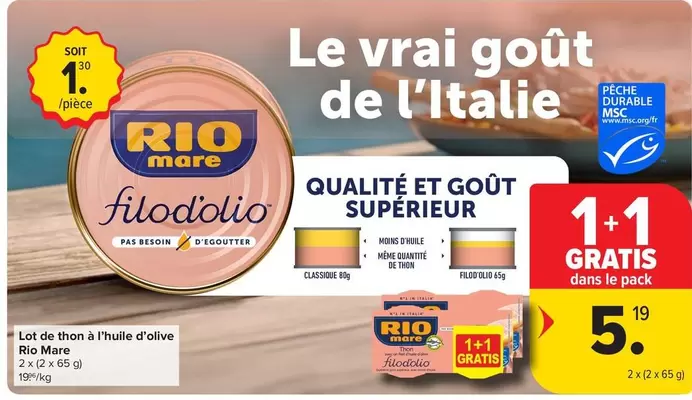 De - Lot de thon à l'huile d'olive