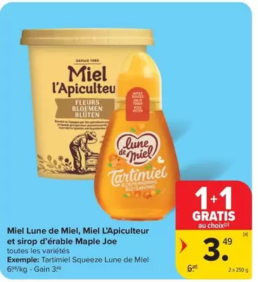 De - Miel Lune de miel, Miel l'Apiculteur et sirop d'érable Maple Joe