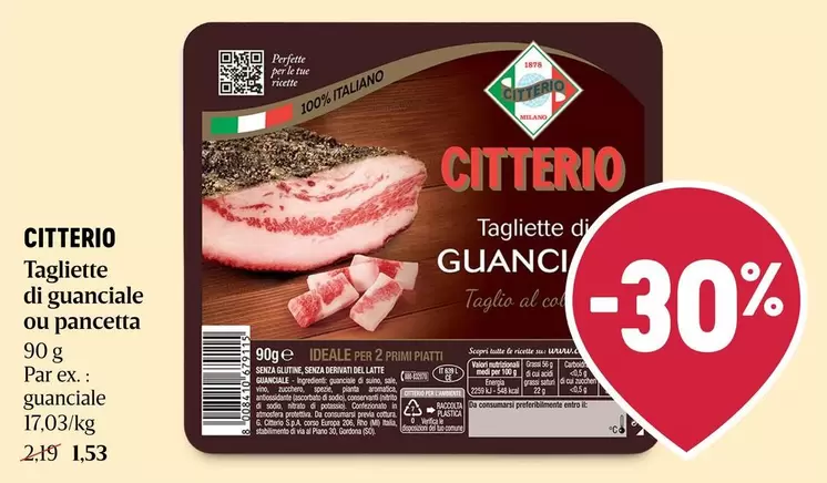 Tagliette di guanciale ou pancetta