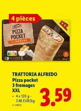 Pizza pocket 3 fromages XXL