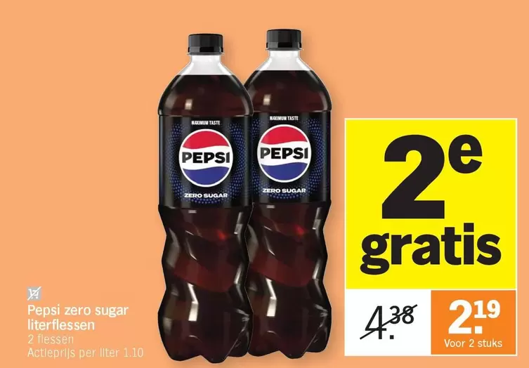 Pepsi zero sugar literflessen