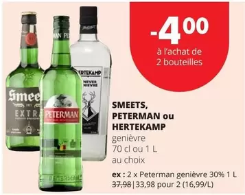 De - Smeets, Peterman ou Hertekamp genièvre