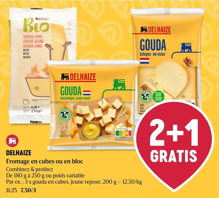 De - Gouda Fromage en cubes ou en bloc
