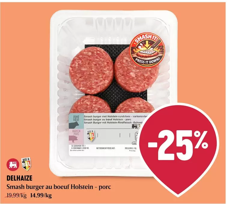 Smash burger au boeuf Holstein - porc