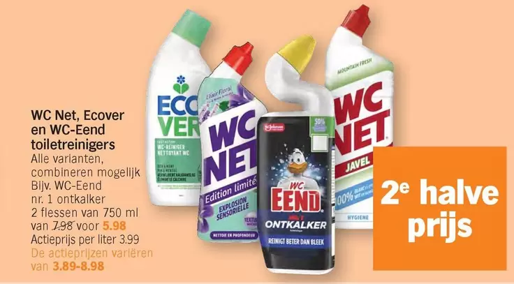 De - WC Net, Ecover en WC-Eend toiletreinigers