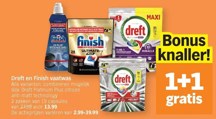 De - Dreft en Finish vaatwas