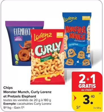 Monster - Chips  Munch, Curly Lorenz et Pretzels Elephant
