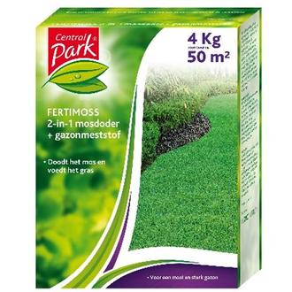 Engrais gazon anti-mousse 2 en 1 Central Park Fertimoss 4kg 50m²