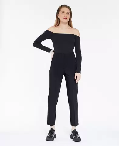 Pantalon cigarette taille haute