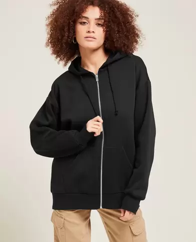 Sweat zippé oversize avec capuche
