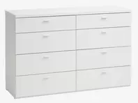 Commode 4+4 tiroirs BRODAL blanc