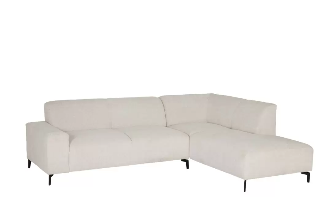 Canapé d'angle Eddy 267x206cm - tissu - écru