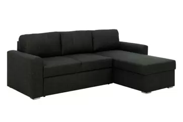 Canapé d'angle Flemingsburg 226x165cm - tissu - gris foncé avec fonction de lit et rangement